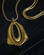 Double Structure Gold Square Necklace