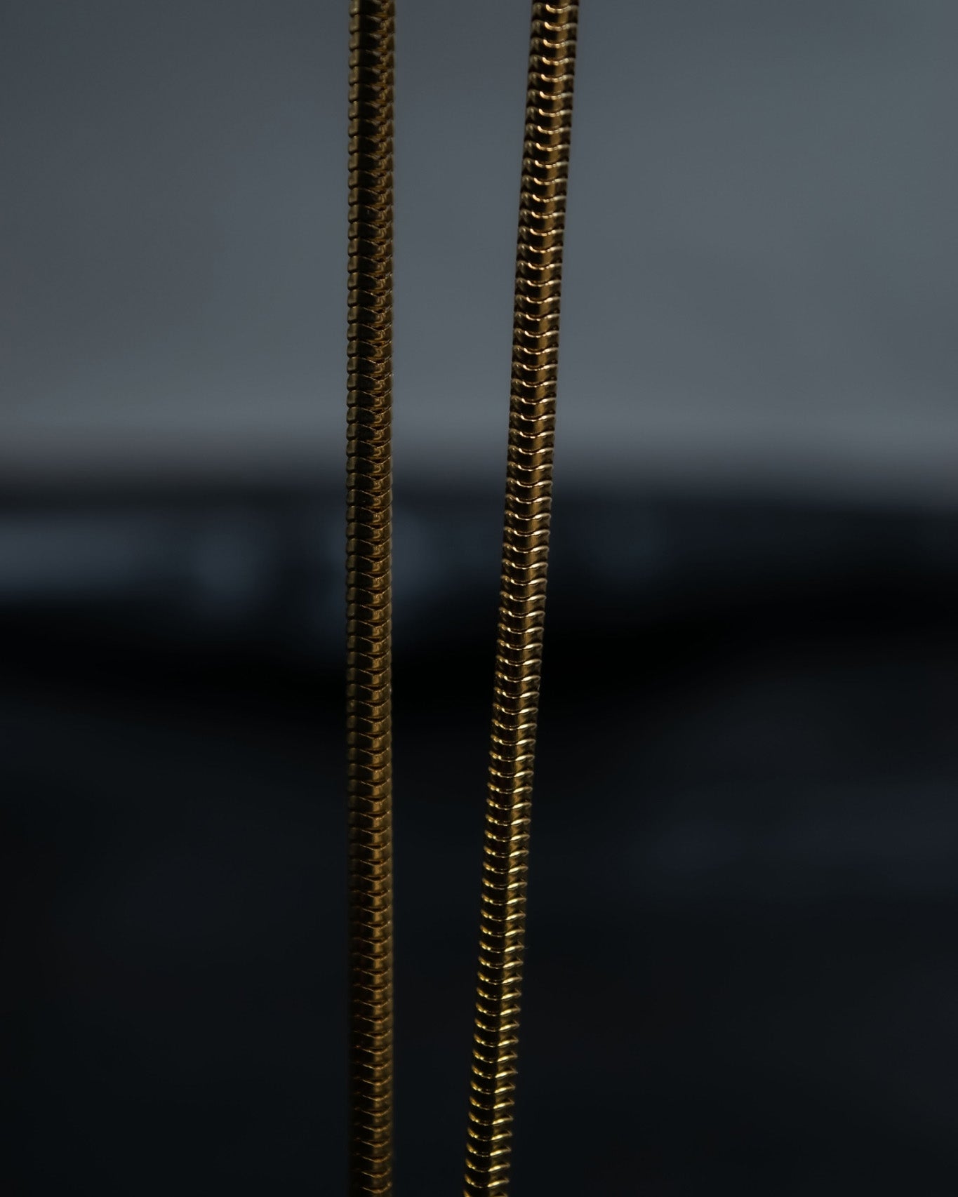 Double Structure Gold Square Necklace