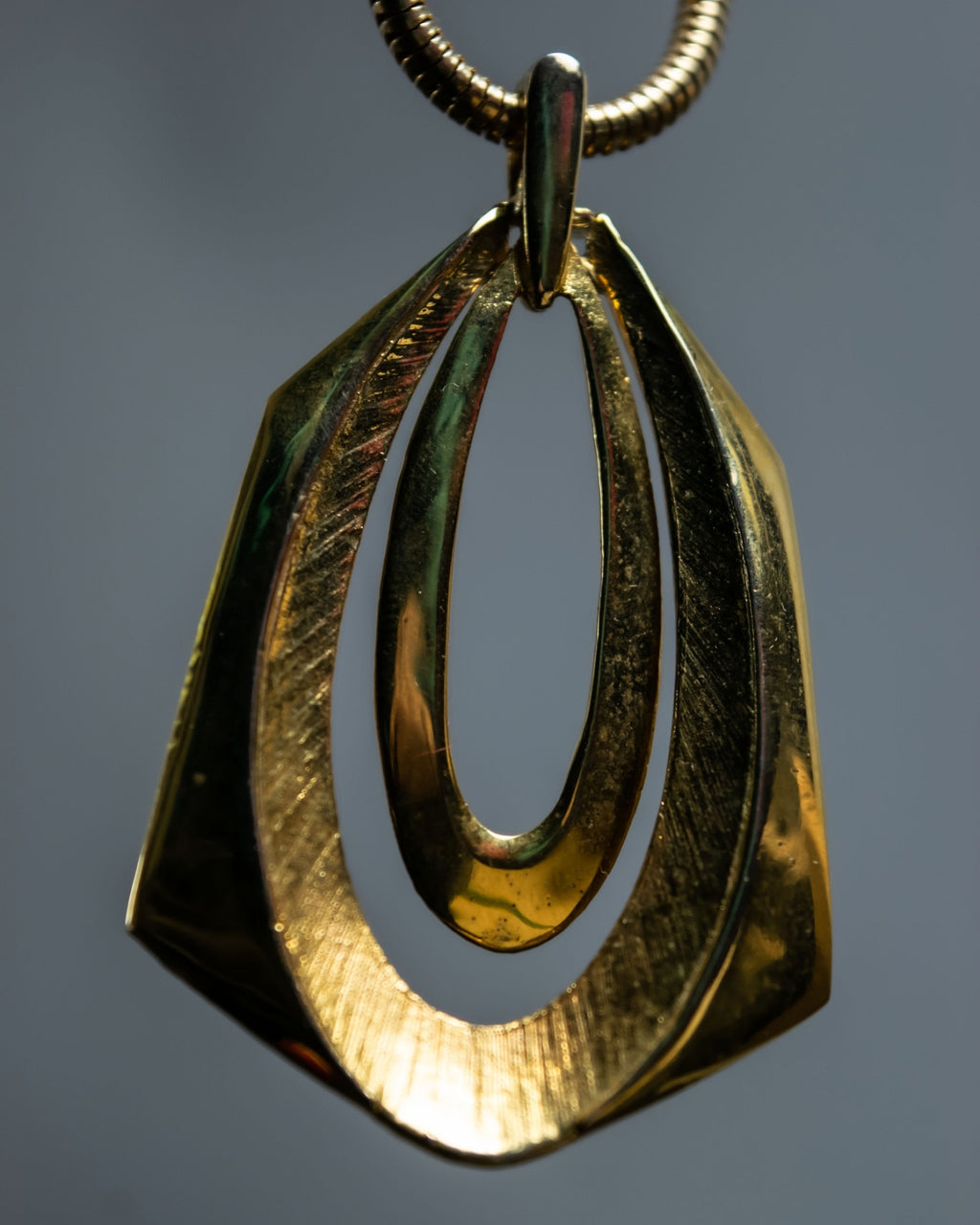 Double Structure Gold Square Necklace