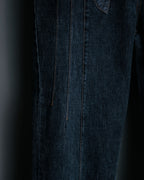 70s Dark Blue Special Design Flare Denim