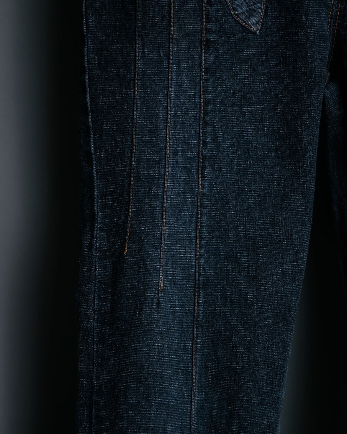 70s Dark Blue Special Design Flare Denim