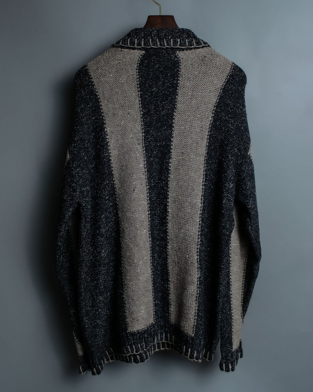 Luxury Fabric Bicolor Zip-up Knit