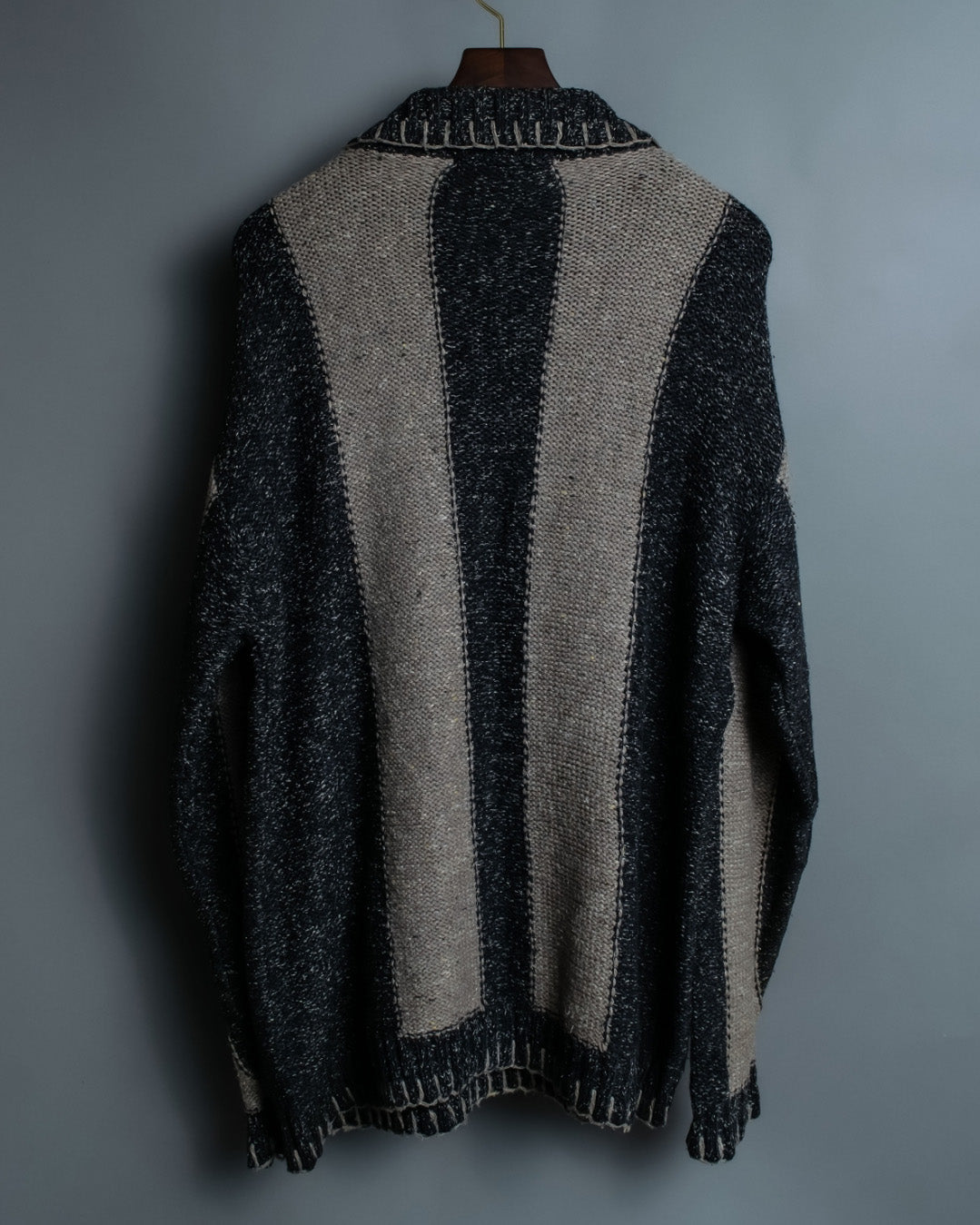Luxury Fabric Bicolor Zip-up Knit