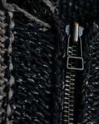 Luxury Fabric Bicolor Zip-up Knit