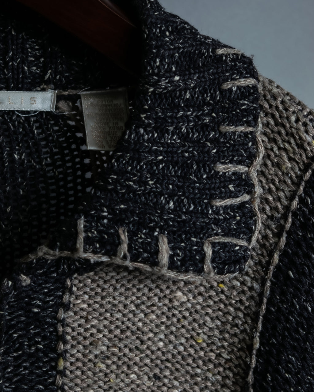 Luxury Fabric Bicolor Zip-up Knit