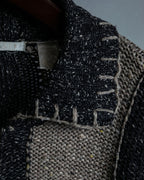 Luxury Fabric Bicolor Zip-up Knit