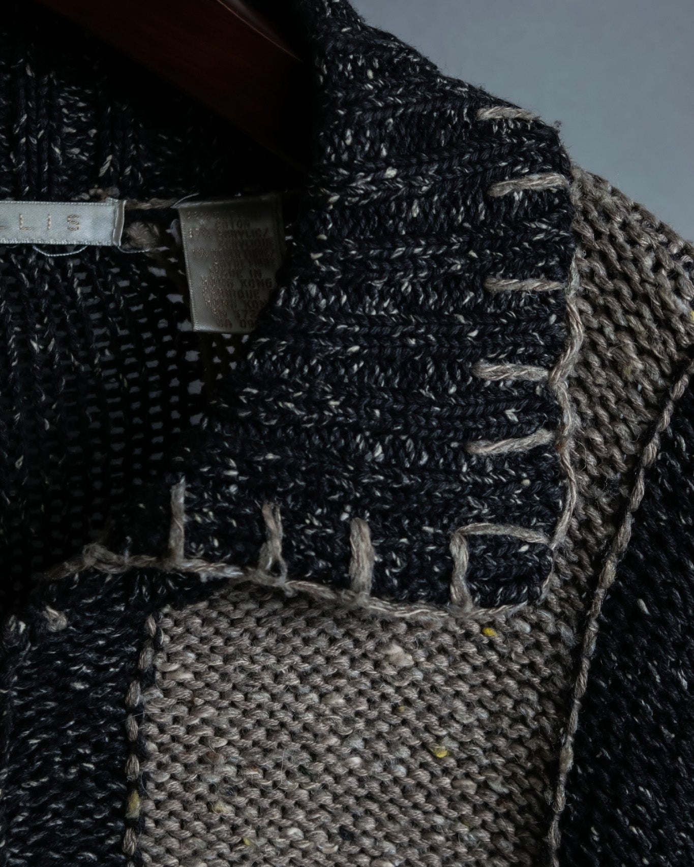 Luxury Fabric Bicolor Zip-up Knit