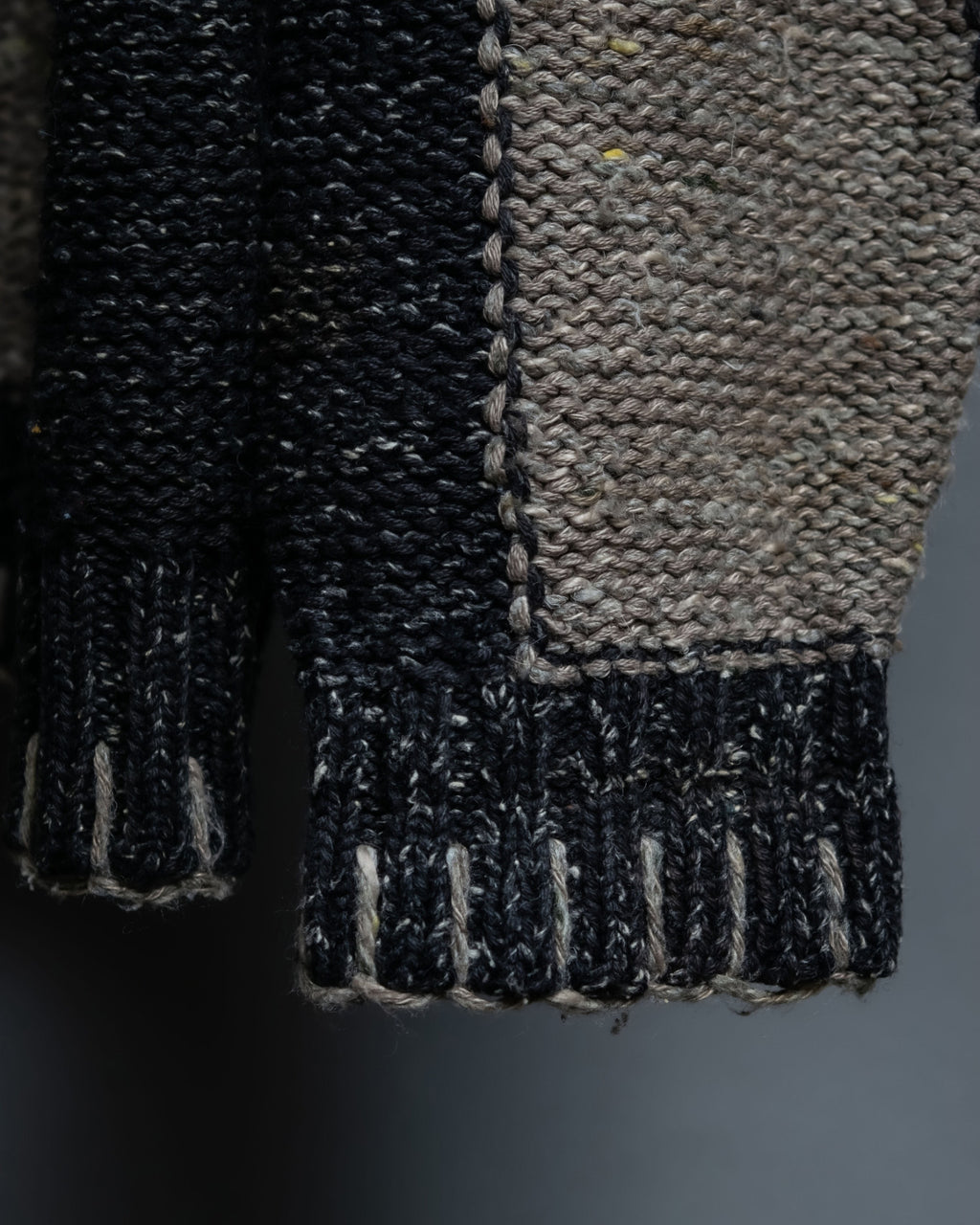 Luxury Fabric Bicolor Zip-up Knit