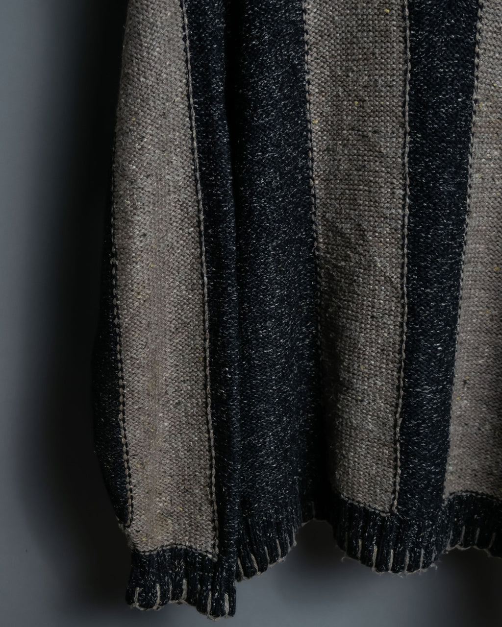 Luxury Fabric Bicolor Zip-up Knit