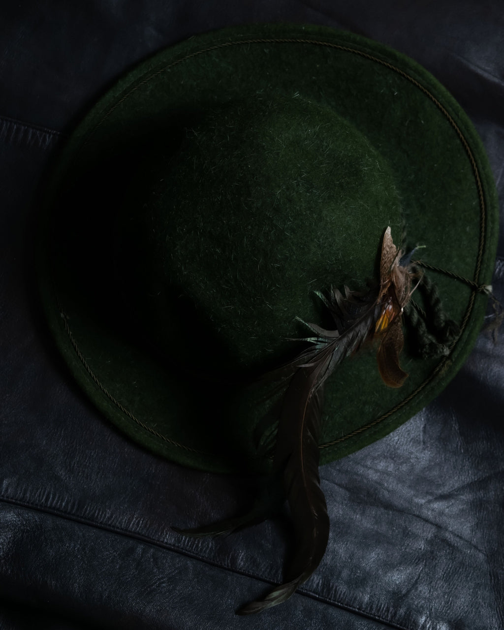 Feather Vintage Green Hat