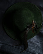 Feather Vintage Green Hat