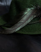 Feather Vintage Green Hat