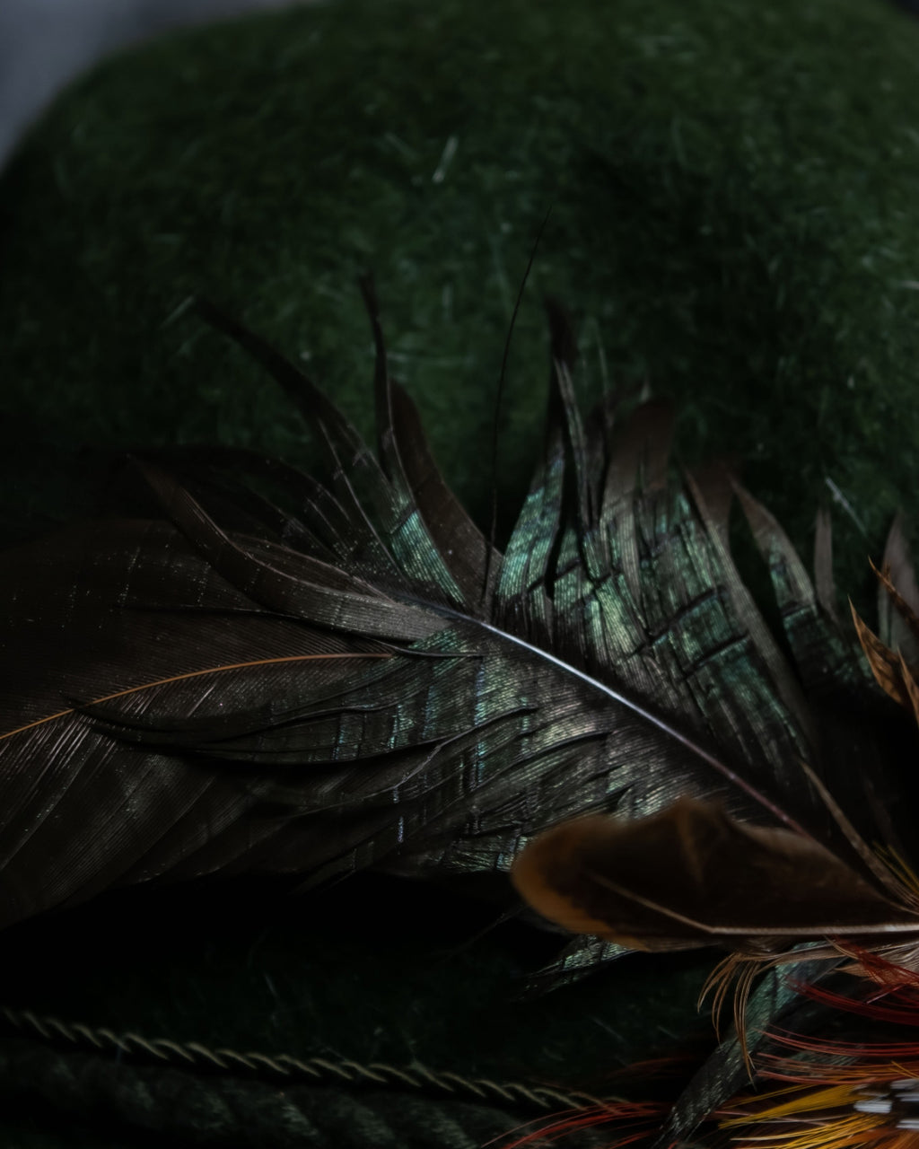 Feather Vintage Green Hat