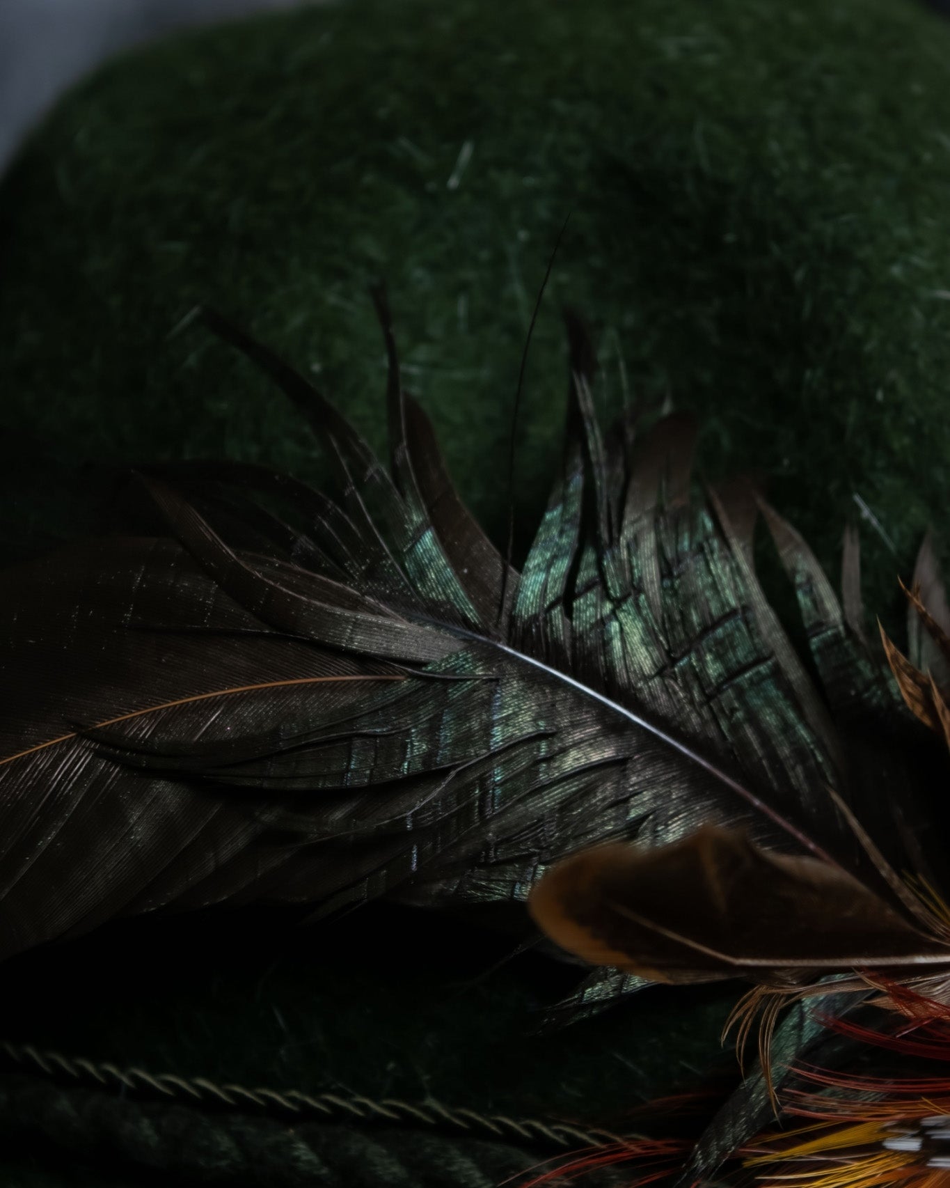 Feather Vintage Green Hat