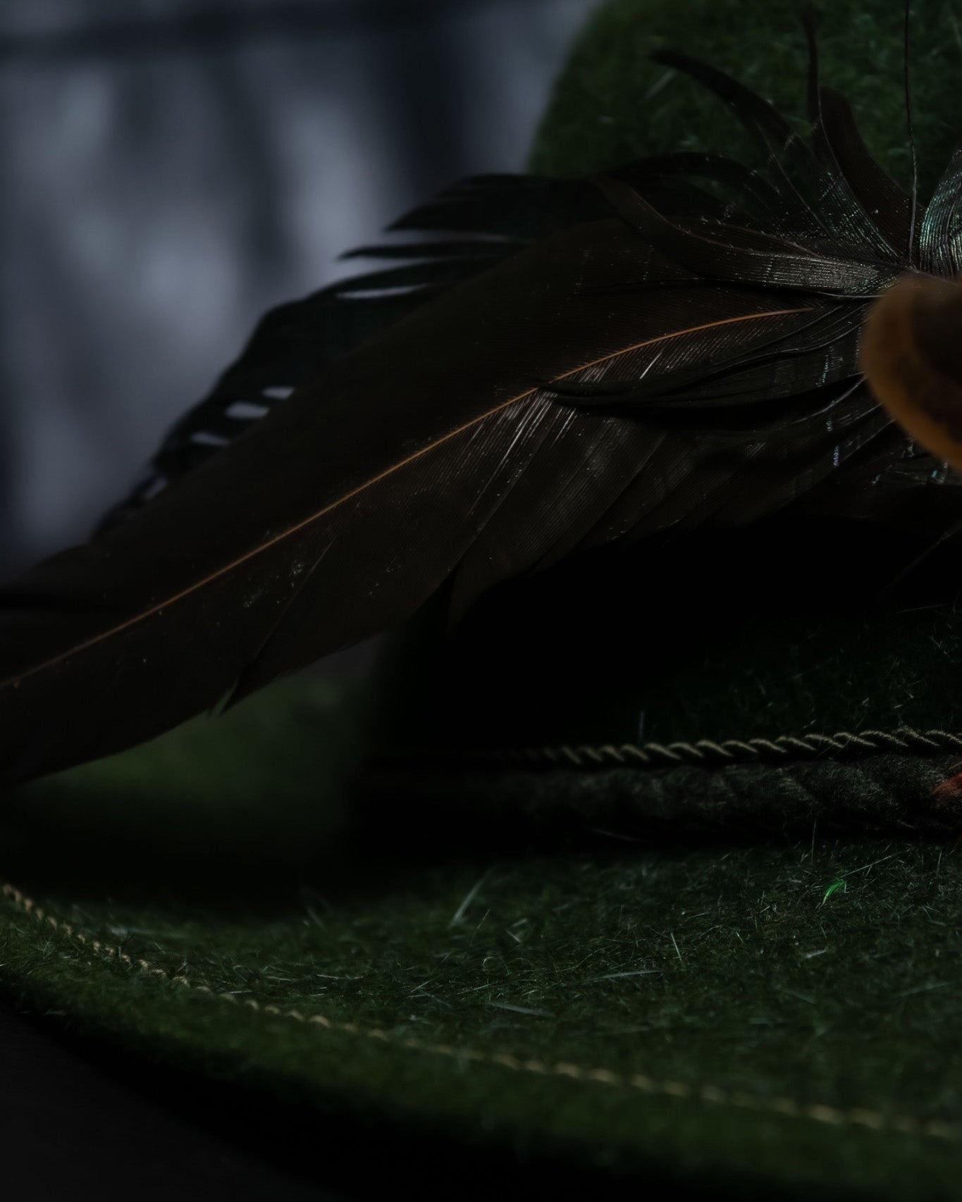 Feather Vintage Green Hat
