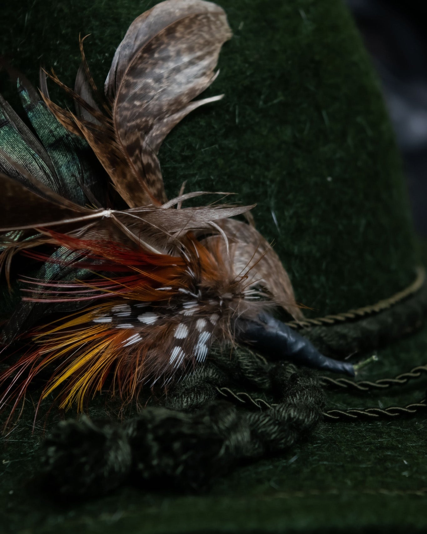 Feather Vintage Green Hat