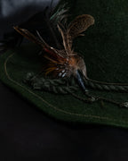 Feather Vintage Green Hat