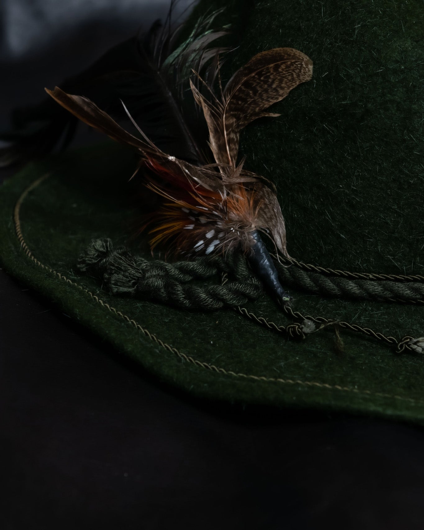 Feather Vintage Green Hat
