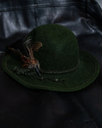 Feather Vintage Green Hat