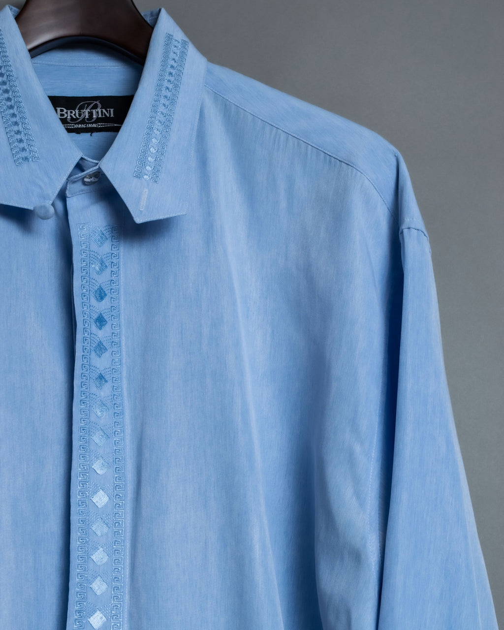 Triangle Collar Embossed Summer Long Shirt