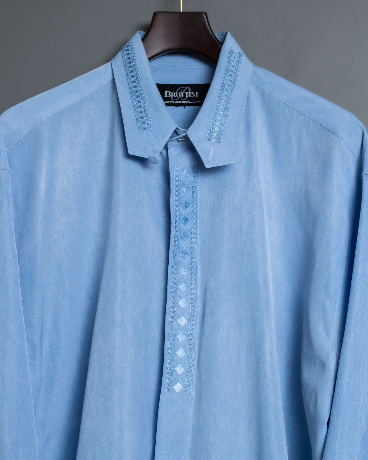 Triangle Collar Embossed Summer Long Shirt