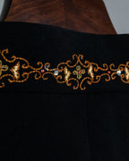 Embroidered Mao Color Black Vest