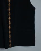 Embroidered Mao Color Black Vest