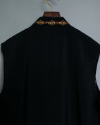 Embroidered Mao Color Black Vest