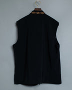 Embroidered Mao Color Black Vest