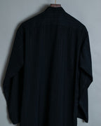 Glossy Striped Fabric Embroidery Unisex Dress Shirt