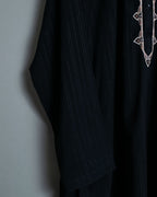 Glossy Striped Fabric Embroidery Unisex Dress Shirt