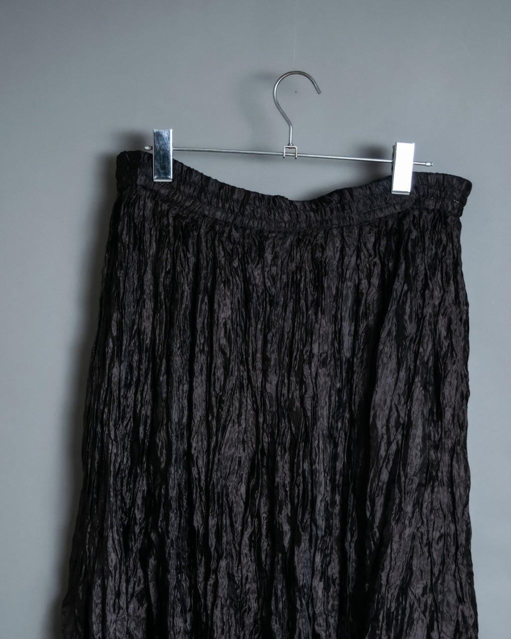 Crumpled Material Unisex Long Skirt