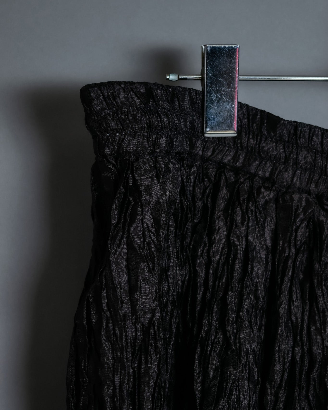 Crumpled Material Unisex Long Skirt