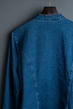 Vintage Studded Stand Collar Denim Jacket