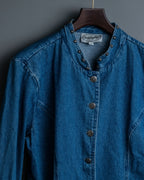 Vintage Studded Stand Collar Denim Jacket