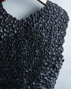 2 Fabric Switching Oversize Popcorn Tops