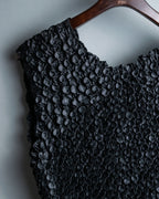 2 Fabric Switching Oversize Popcorn Tops