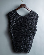 2 Fabric Switching Oversize Popcorn Tops