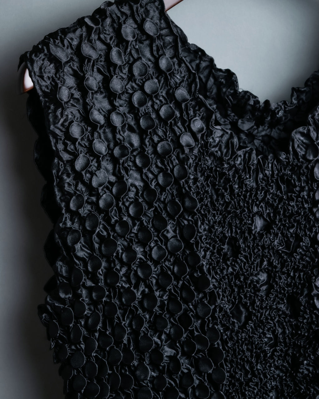 2 Fabric Switching Oversize Popcorn Tops