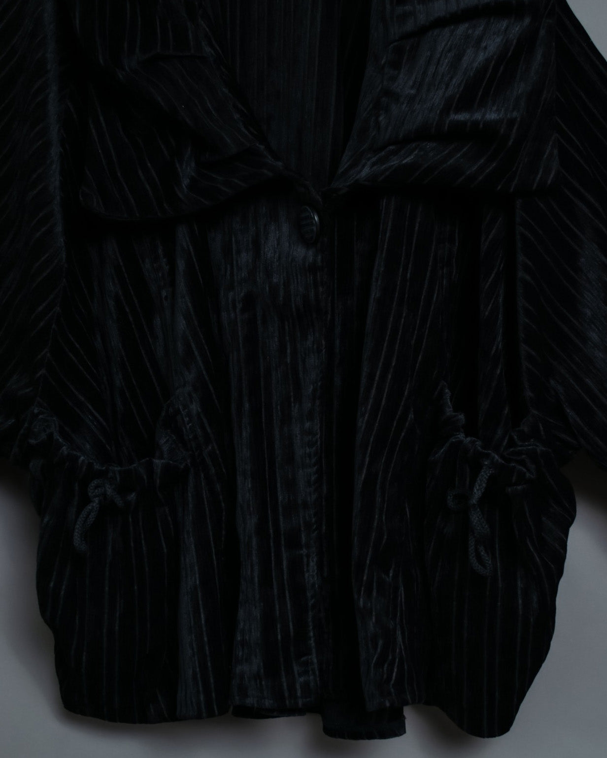 Dolman Sleeve Folded Collar Corduroy Jacket