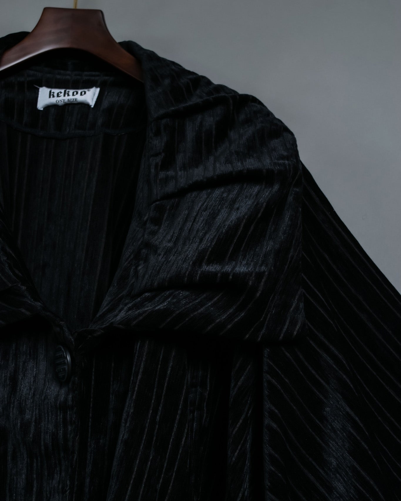 Dolman Sleeve Folded Collar Corduroy Jacket