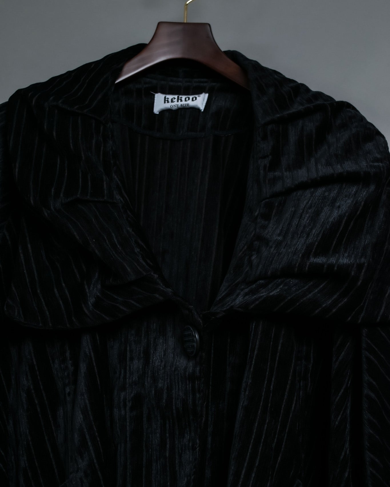 Dolman Sleeve Folded Collar Corduroy Jacket