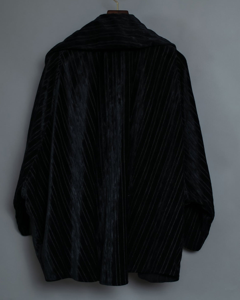 Dolman Sleeve Folded Collar Corduroy Jacket