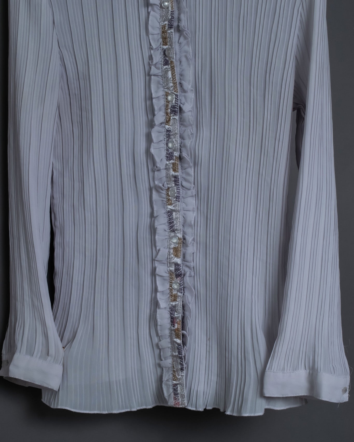 Pleated Fabric Spring Frill Shirt