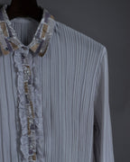 Pleated Fabric Spring Frill Shirt