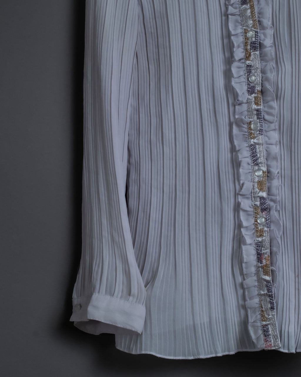 Pleated Fabric Spring Frill Shirt