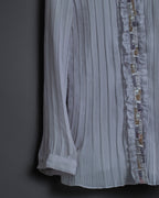 Pleated Fabric Spring Frill Shirt