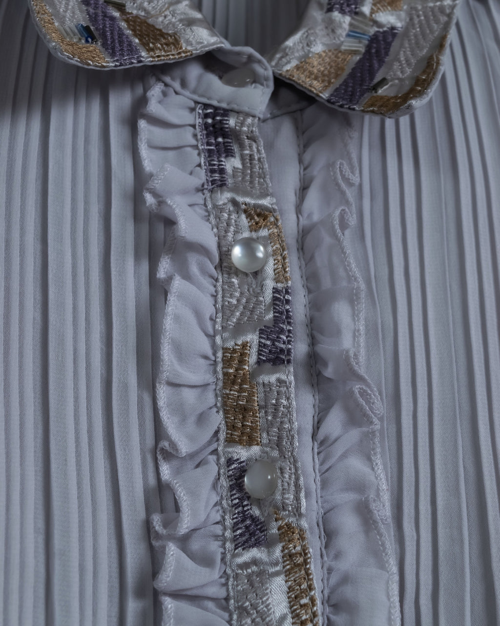 Pleated Fabric Spring Frill Shirt