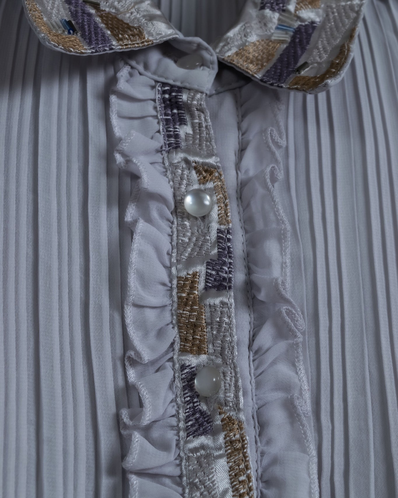 Pleated Fabric Spring Frill Shirt