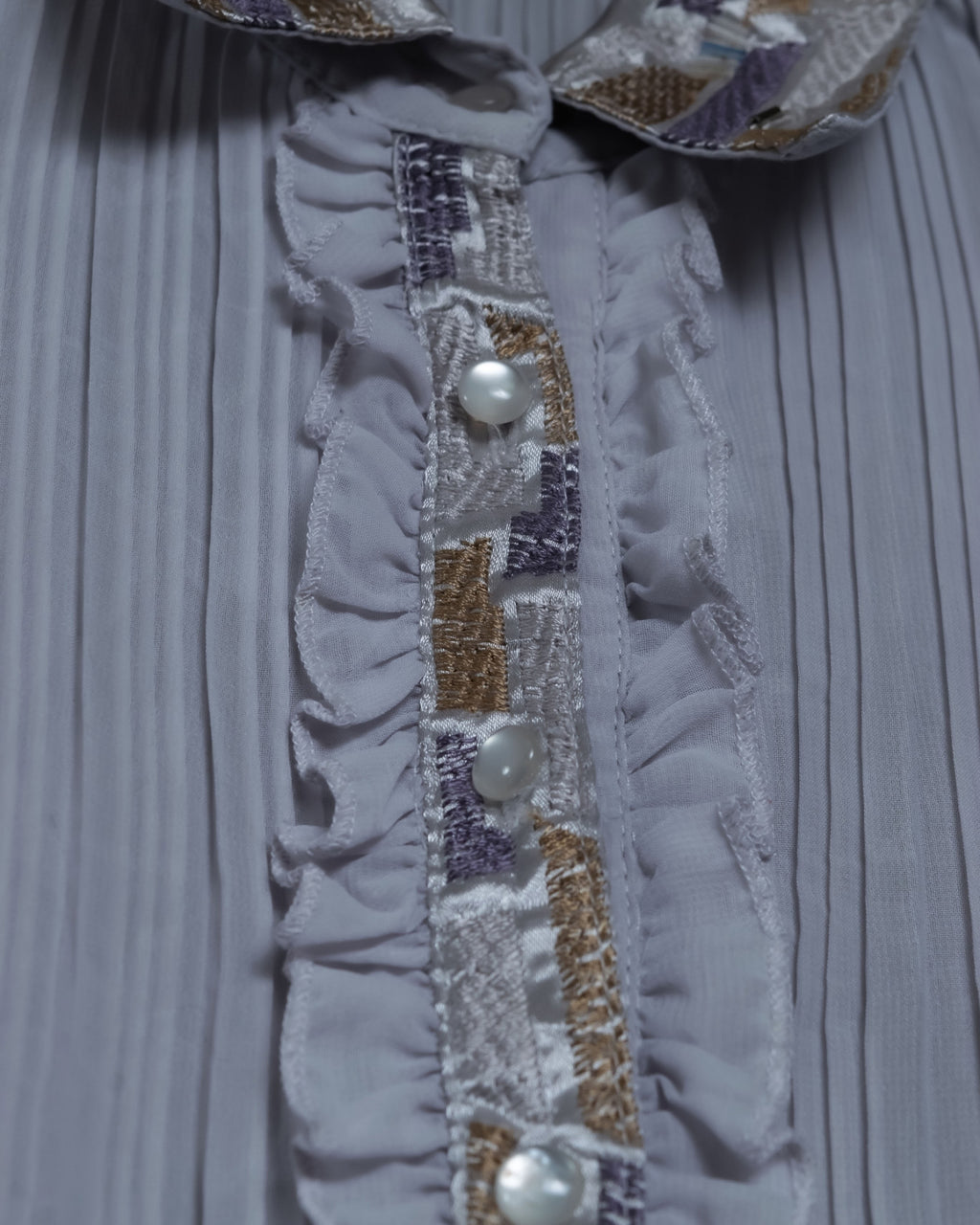 Pleated Fabric Spring Frill Shirt